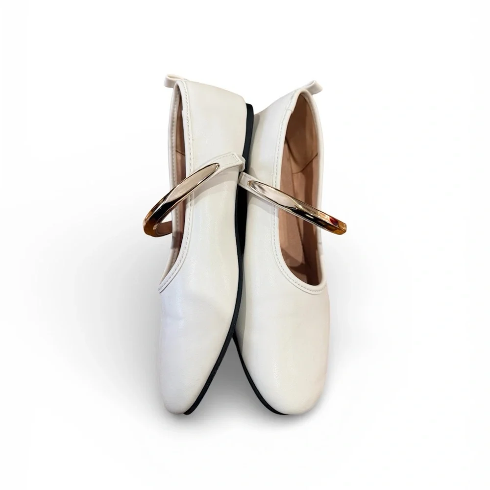 NWT brand new Zara metallic strap ballet flats size 37 - Picture 6 of 9